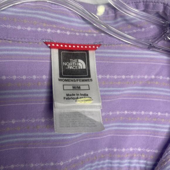 The North Face Womens Top Size M Light Purple Button Down 3/4 Sleeve Shirt - Picture 3 of 15